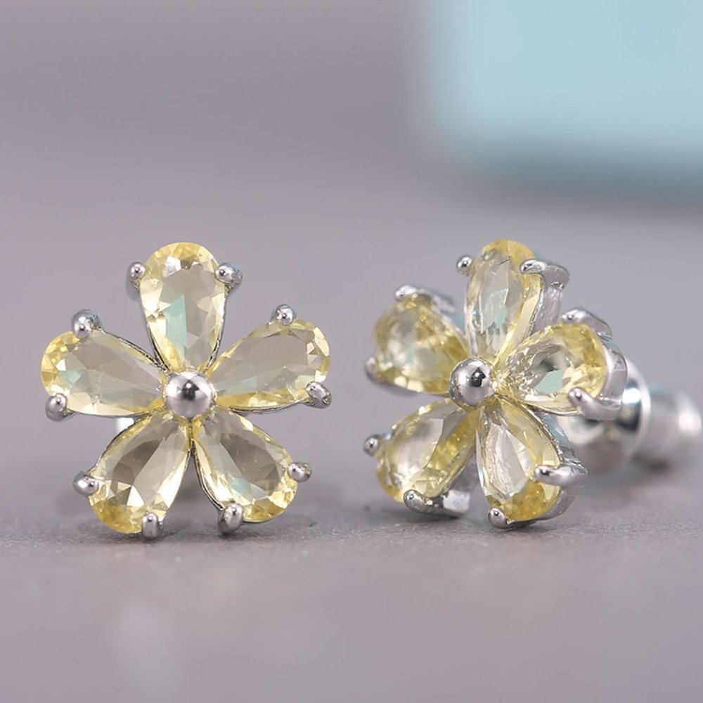 🍁 Beautiful Tiny Plum Blossom Zircon Dainty Stud Earrings for Women, UNVN12459